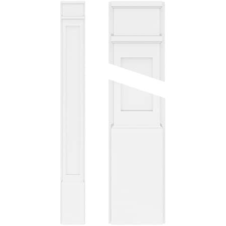 Ekena Millwork Flat Panel PVC Pilaster w/Decorative Capital & Base, 4"W x 108"H x 2"P PILP04X108FP02-2